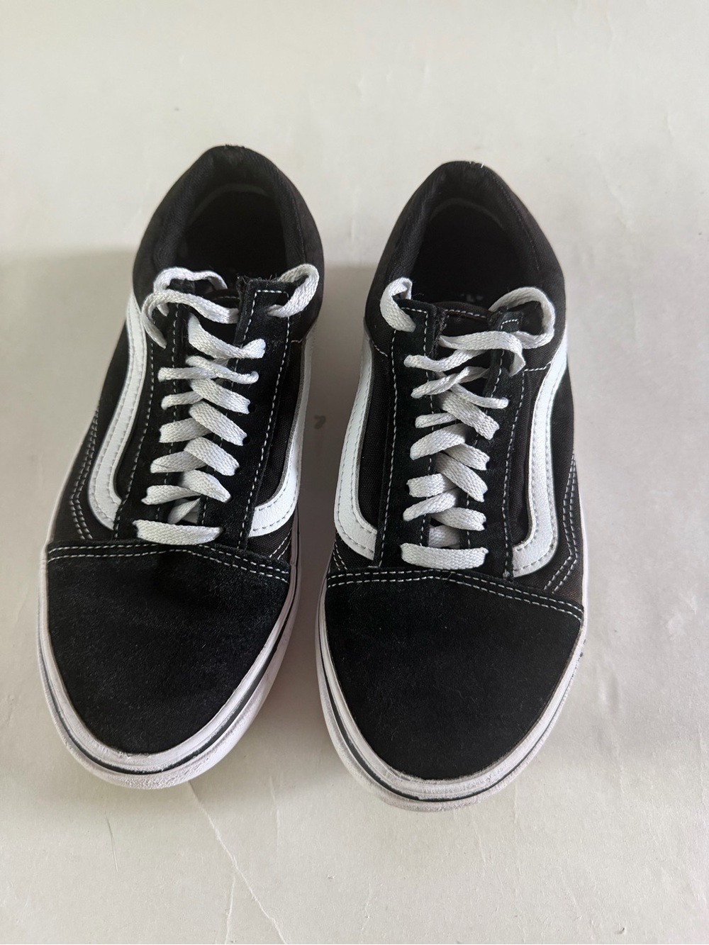 Vans Black and White Low-Top Skate Sneakers